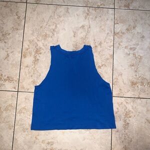 Blue cropped tank top